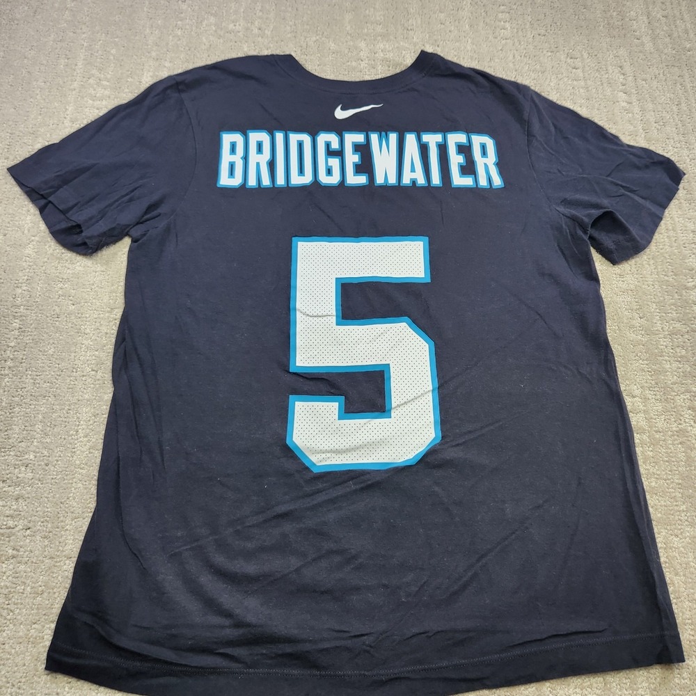 Carolina Panthers Shirt Men Medium Teddy Bridgewater Nike Tee NFL Football